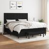 vidaXL Boxspringbett mit Matratze Schwarz 160x200 cm Stoff