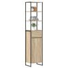vidaXL Badezimmerschrank mit T&uuml;r Sonoma 40 x 30 x 180 cm Holzwerkstoff