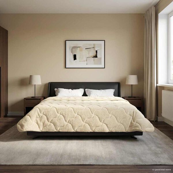 vidaXL Winterbettdecke Creme 220 x 240 cm Mikrofaser und Teddy-Fleece