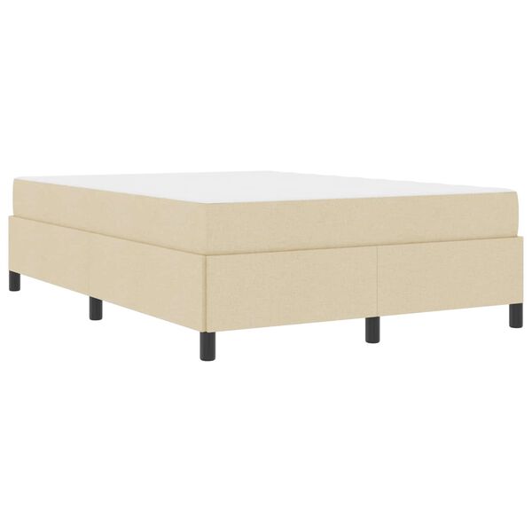 vidaXL Boxspringbett mit Matratze Creme 140 x 190 cm Stoff