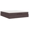 vidaXL Ottoman-Bett mit Matratzen Dunkelbraun 200x200 cm Stoff