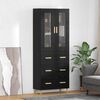 vidaXL Highboard Schwarz Eichen-Optik 69,5 x 34 x 180 cm