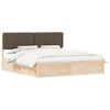 vidaXL Bettgestell mit gepolstertem Kopfteil Taupe 200 x 200 cm