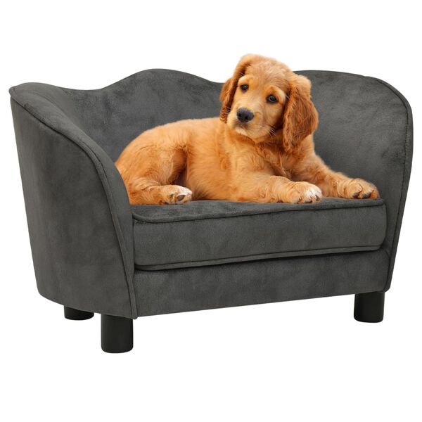 vidaXL Hundesofa Dunkelgrau 66x43x40 cm Pl&uuml;sch
