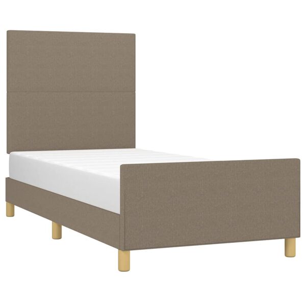 vidaXL Bettgestell ohne Matratze Taupe 90x190 cm Stoff