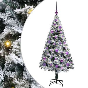 vidaXL K&uuml;nstlicher Weihnachtsbaum mit 150 LEDs mit St&auml;nder Wei&szlig; 150 cm