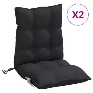 vidaXL Niedriglehner-Auflagen 2 Stk. Schwarz Oxford-Gewebe