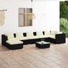 vidaXL 8-tlg. Garten-Lounge-Set mit Kissen Poly Rattan Schwarz