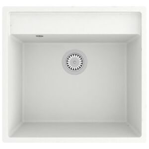 vidaXL K&uuml;chensp&uuml;le mit &Uuml;berlauf Wei&szlig; Granit