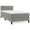 vidaXL Boxspringbett mit Matratze Hellgrau 90x190 cm Samt