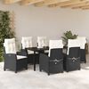 vidaXL Garten Essgruppe mit Kissen 7 pcs Schwarz Poly-Rattan