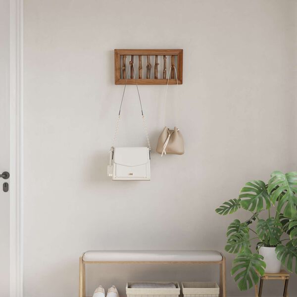 vidaXL Kleiderb&uuml;gel Braun 50 x 11 x 25 cm Massives Mahagoni Holz