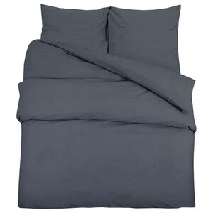 vidaXL Bettw&auml;sche-Set Anthrazit 140x200 cm Baumwolle