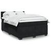 vidaXL Boxspringbett mit Matratze Schwarz 140x200 cm Samt