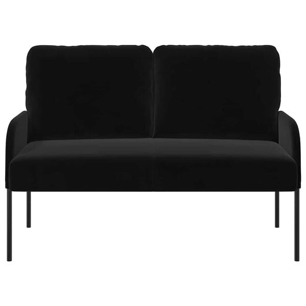 vidaXL Sofas mit Kissen 110cm Schwarz Sperrholz