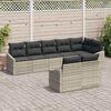 vidaXL Gartensofa-set mit Kissen 8 pcs Hellgrau Poly-Rattan