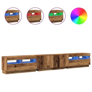 vidaXL TV-Schrank mit LED-Leuchten Altholz-Optik 260x35x40 cm