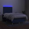 vidaXL Boxspringbett mit Matratze & LED Blau 120x190 cm Stoff