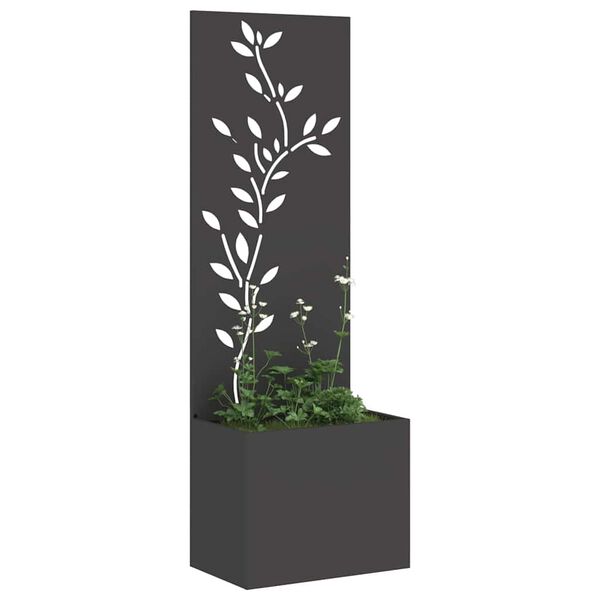 vidaXL Garten Sichtschutz-Leinwand Floral Schwarz 50 x 140 cm