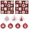 vidaXL Weihnachtskugelset 32 stk. Rot und Wei&szlig; &Oslash; 6 cm Kunststoff