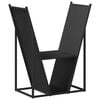 vidaXL Brennholzregal Schwarz 69,5x35x81 cm Kaltgewalzter Stahl