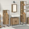vidaXL Badezimmerm&ouml;bel-Set mit Regal mit T&uuml;r 4 pcs Braun Holzwerkstoff