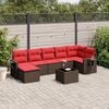vidaXL 8-teiliges Gartensofa-Set mit Kissen, braun, Polyrattan