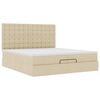 vidaXL Ottoman-Bett mit Matratzen Creme 200x200 cm Stoff