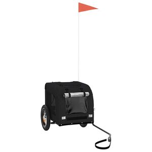 vidaXL Fahrradanh&auml;nger Hunde Schwarz Oxford-Gewebe und Eisen