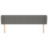 vidaXL Kopfteil mit Ohren Dunkelgrau 203x23x78/88 cm Stoff