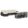 vidaXL Gartensofa-set 10 Stk. Schwarz und Cremewei&szlig; Poly-Rattan