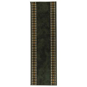 vidaXL Teppichl&auml;ufer FLORNES Gewebt Gr&uuml;n 67 x 200 cm PP 7 mm