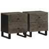 vidaXL Nachttische 2 Stk. Schwarz 40x33x46 cm Massivholz Mango