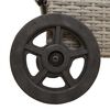 vidaXL Sonnenliege mit Rollen und Auflage Grau Poly Rattan