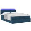vidaXL Ottoman-Bett mit Matratze & LEDs Dunkelblau 140x190 cm Samt