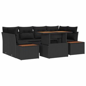 vidaXL Gartensofa-set 9 Stk. Schwarz und Braun