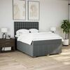 vidaXL Boxspringbett mit Matratze Dunkelgrau 160x200 cm Stoff