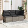 vidaXL Garten-Ecksofa mit Kissen Grau Poly Rattan
