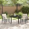 vidaXL Garten Essgruppe mit Kissen 3 pcs Schwarz Poly-Rattan