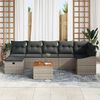 vidaXL Gartensofa-set mit Kissen mit Speicher 8 pcs Grau Poly Rattan