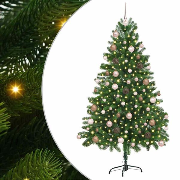 vidaXL Weihnachtsbaum mit 300 LEDs mit St&auml;nder Gr&uuml;n 180 cm PE