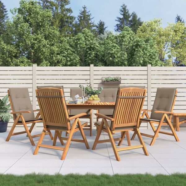 vidaXL Gartenst&uuml;hle mit Kissen 6 Stk. Massivholz Teak