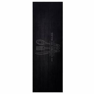 vidaXL K&uuml;chen Teppich Schwarz 180 x 60 cm 100% Polyamid Waschbar