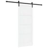 vidaXL Schiebet&uuml;r Wei&szlig; und Schwarz 83 x 202 cm Massives Kiefernholz