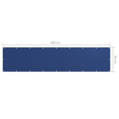 vidaXL Balkon-Sichtschutz Blau 90x400 cm Oxford-Gewebe