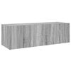 vidaXL TV-Wandschrank mit LED-Leuchten Grau Sonoma 100x35x31 cm