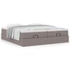 vidaXL Ottoman-Bett mit Matratzen Taupe 200x200 cm Stoff