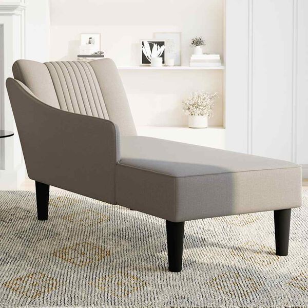 vidaXL Chaiselongue mit Rechter Armlehne Taupe Stoff