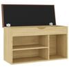 vidaXL Schuhbank mit Kissen Sonoma-Eiche 80x30x47 cm Holzwerkstoff