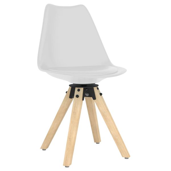 vidaXL Esszimmerst&uuml;hle 6 Stk. Drehbar Wei&szlig; PP